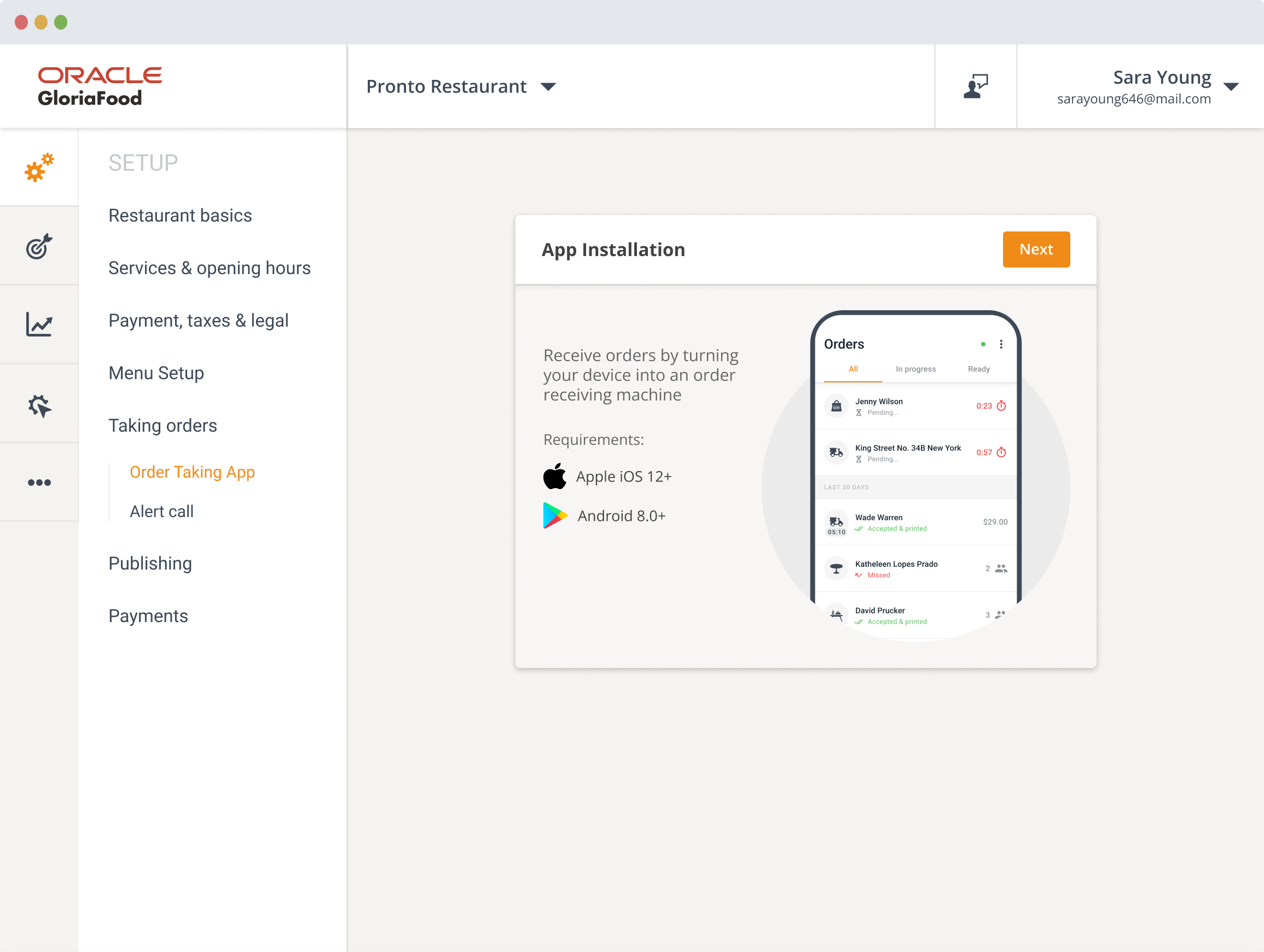 GloriaFood Online Ordering: Create Restaurant Menu