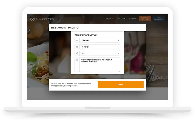 Gratis online restaurangbokningssystem