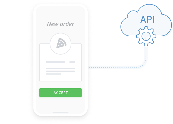 Restaurant ordering system with food ordering API