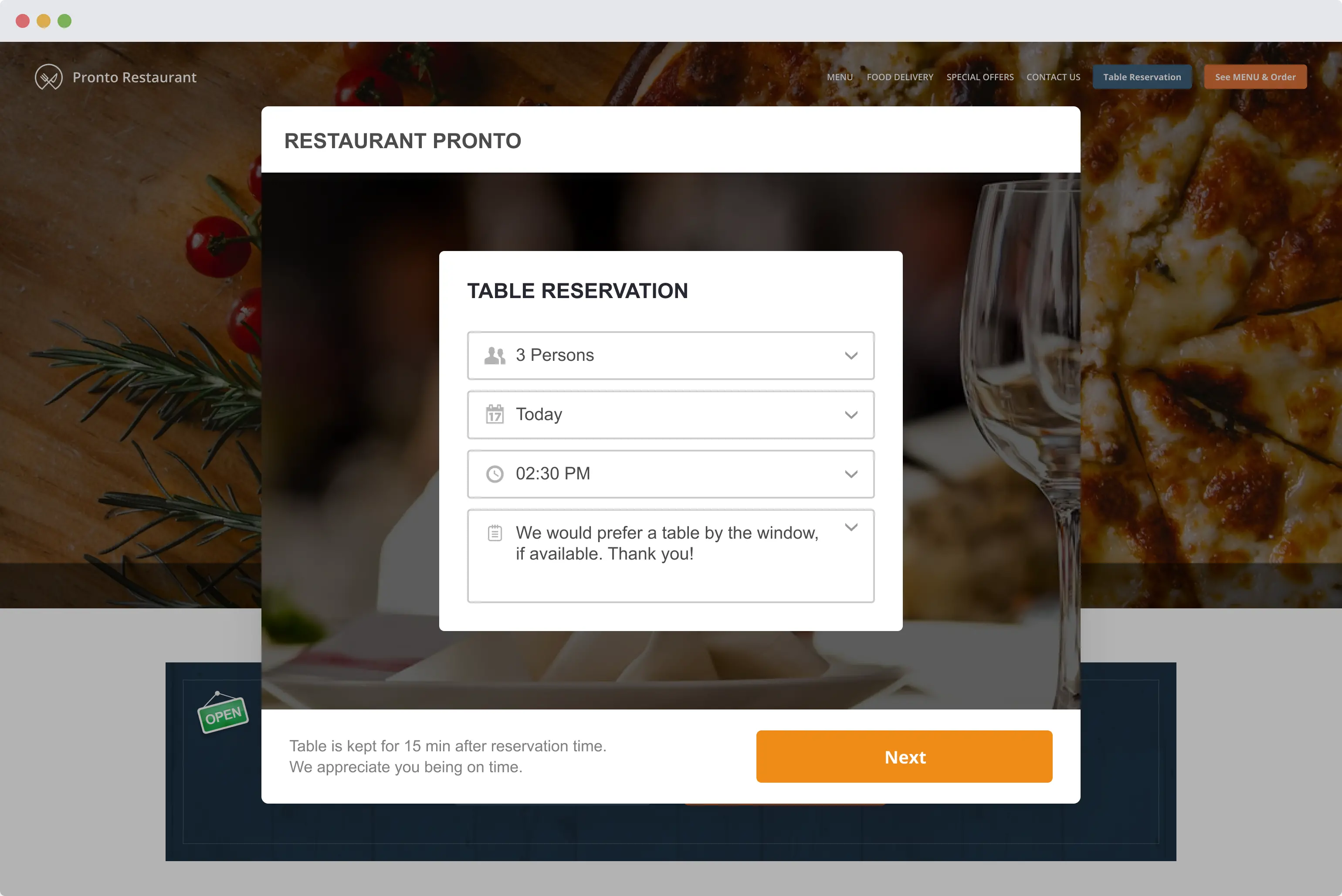 customers can pre order food meaning you can boost table turnove