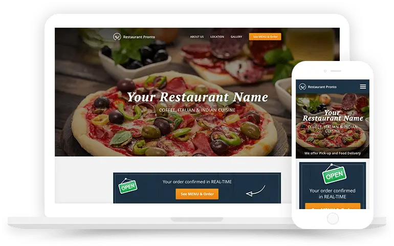 Restaurang hemsidebyggare för onlinebeställning