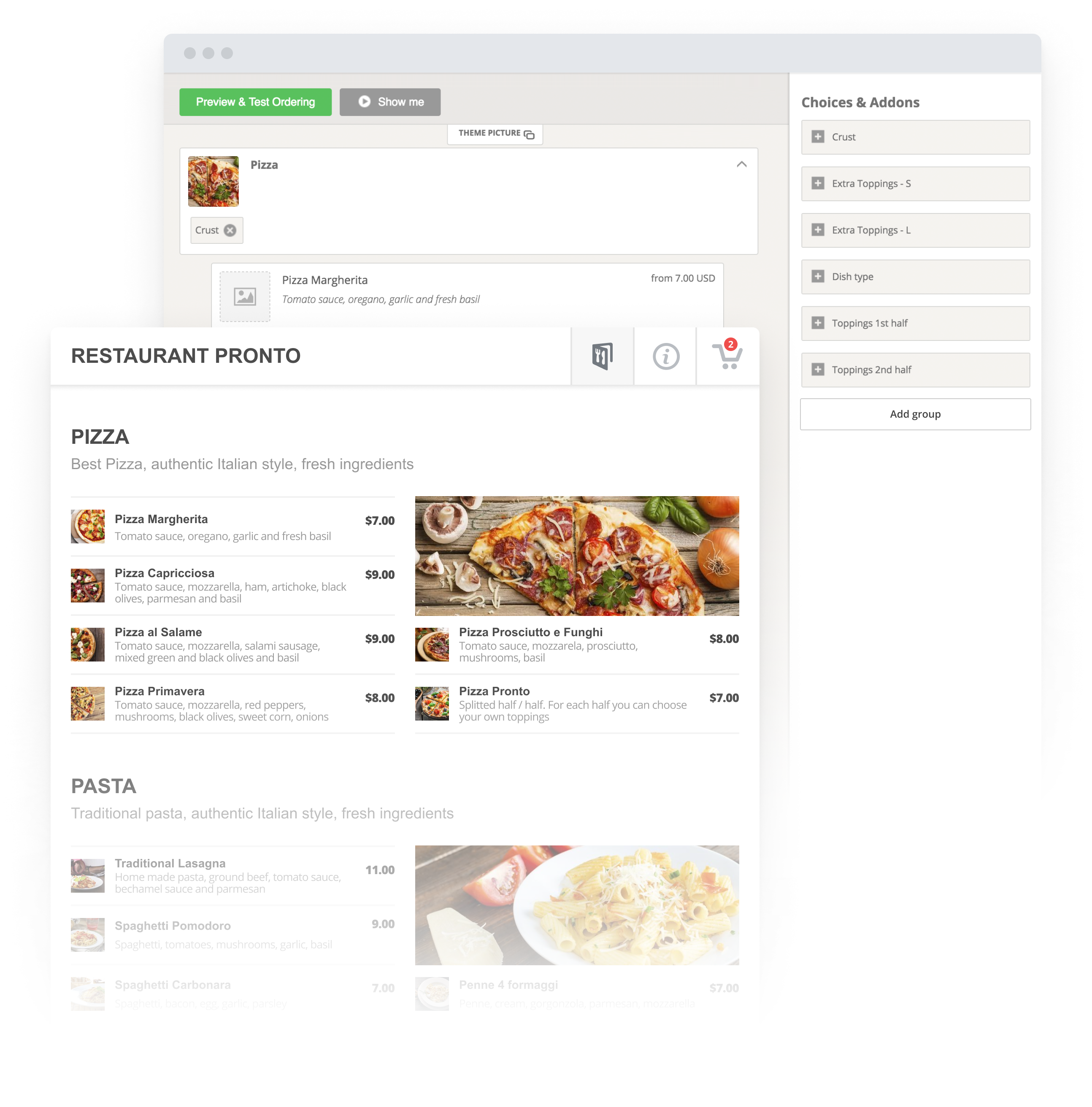 Plugin de menú de comida en Wordpress con sistema de pedidos online
