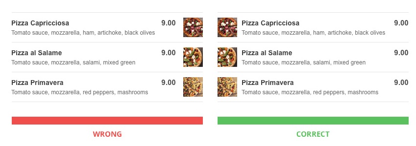 menu engineering tips: placing images on the right vs images on the left