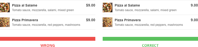 Restaurant Menu Pricing Methods: delete the currency sign off your menu