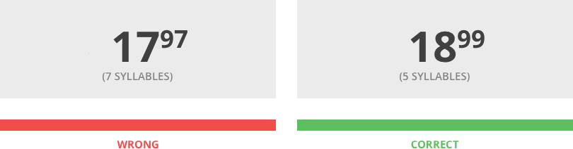 Restaurant Menu Pricing Methods: the number of syllables has a mental impact on the perception of price magnitude.