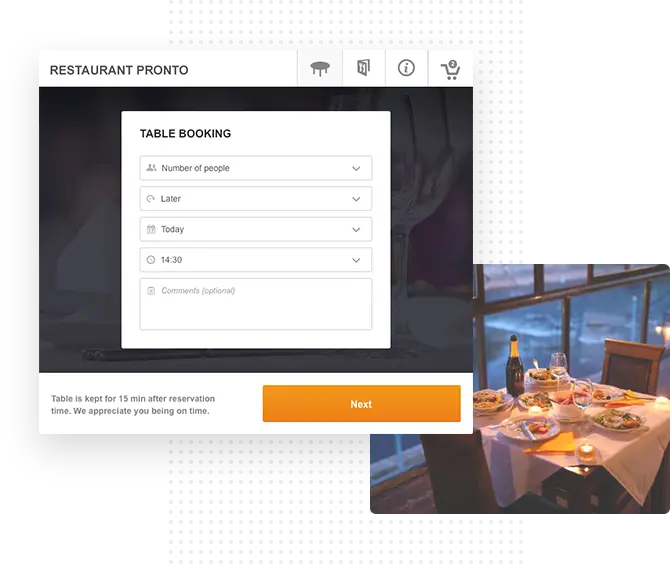 the gloria food table reservation form