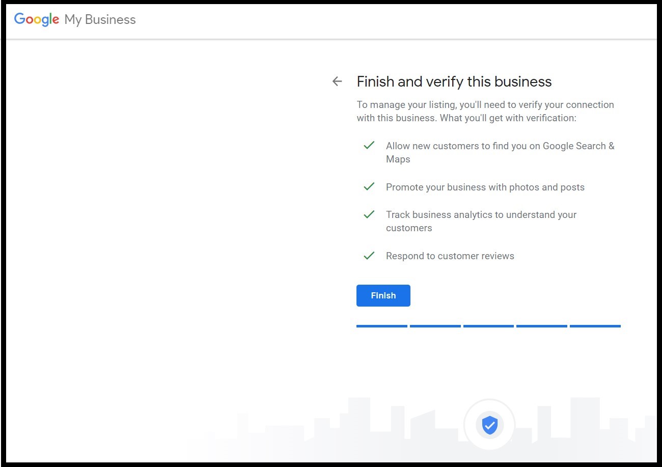 Benefits of Google My Business: Finish verifying your business