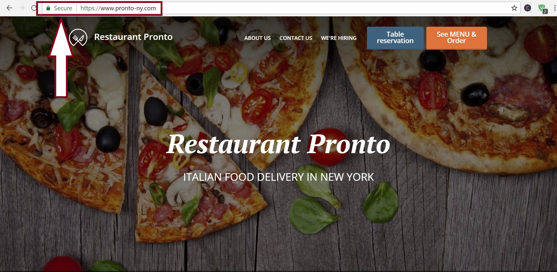 SEO for restaurants: by purchasing a SSL certificate, you'll have a secure and trustworthy online presence.