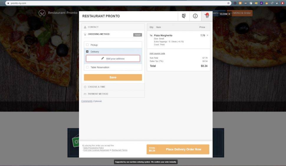 how to increase restaurant delivery sales: add an online order form on your website