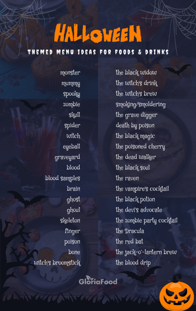 halloween menu food names