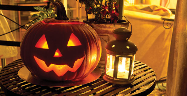 have a halloween themed restaurant and use pumpkins as candle holders