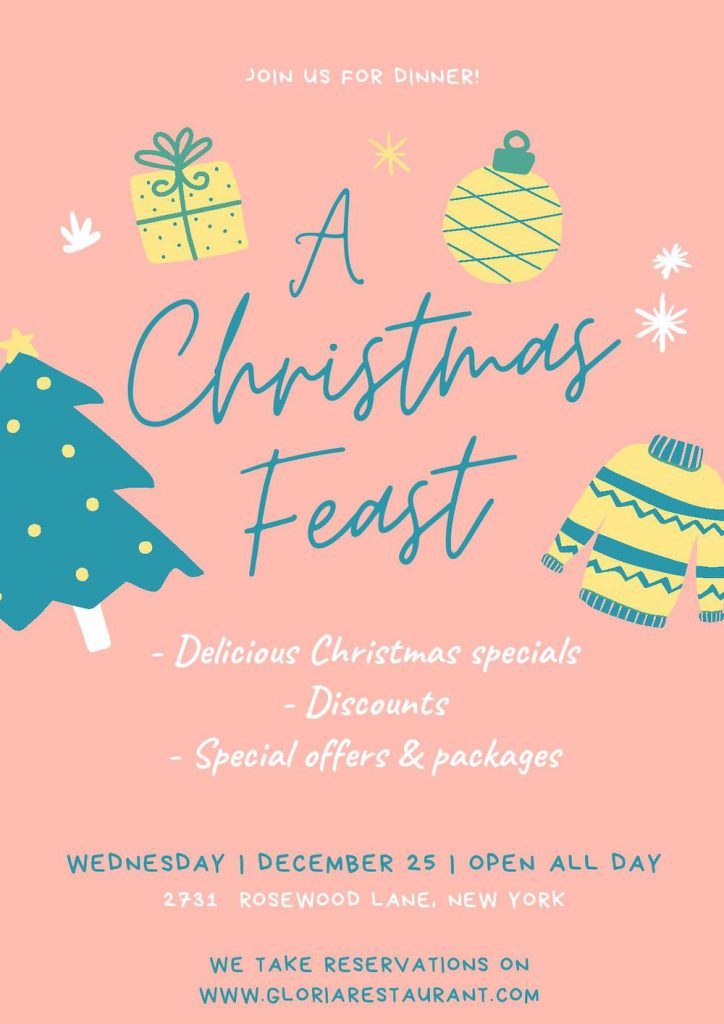 join us for christmas dinner flyer