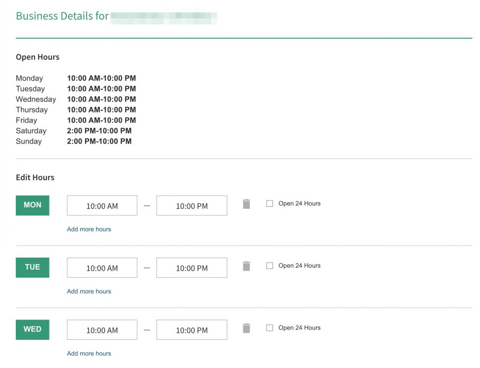 update hours of operation tripadvisor