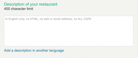 restaurant listing description tripadvisor