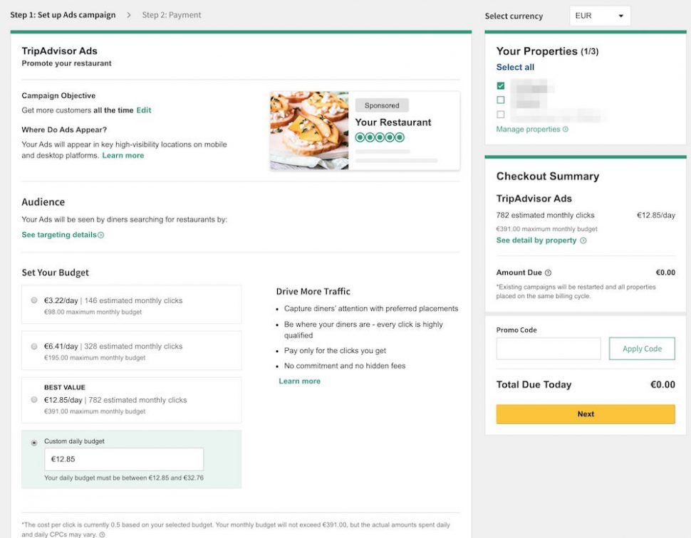 tripadvisor ad campaign for restaurant