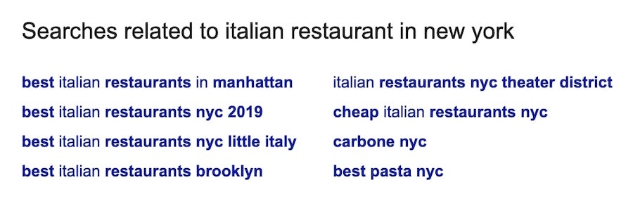 yelp optimization by using google related searches