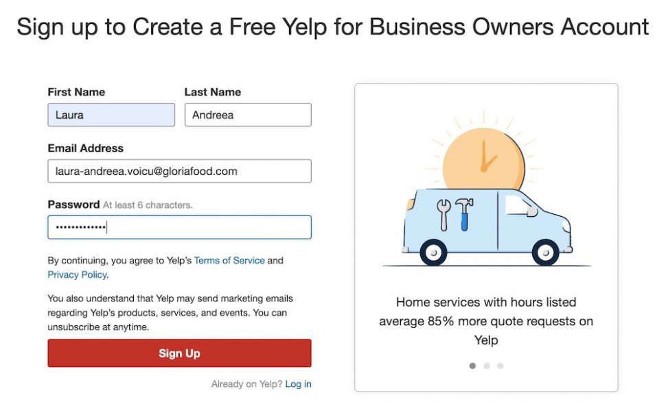 take advantage of yelp for business benefits by creating a biz account