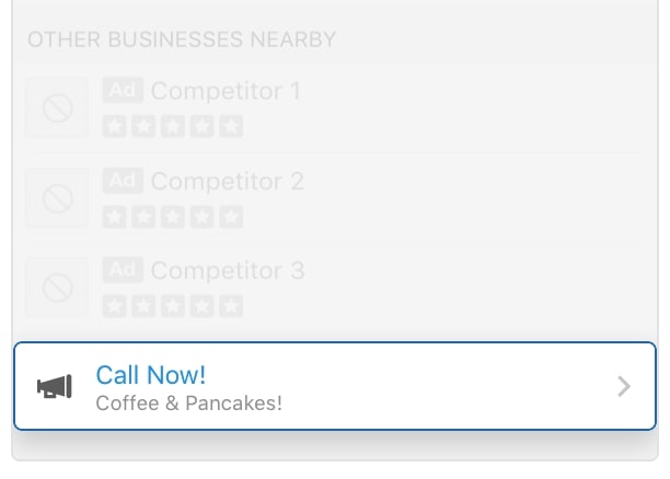 yelp call to action button