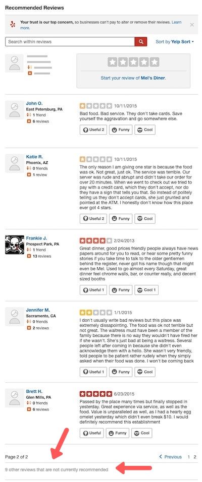 how to get not recommended reviews back on yelp