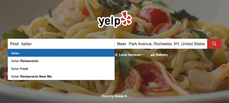 how to use yelp for restaurants search bar