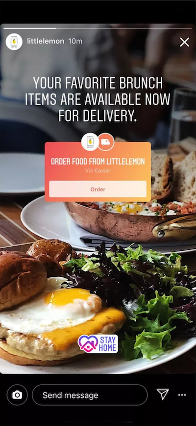 instagram stories order sticker for restaurants