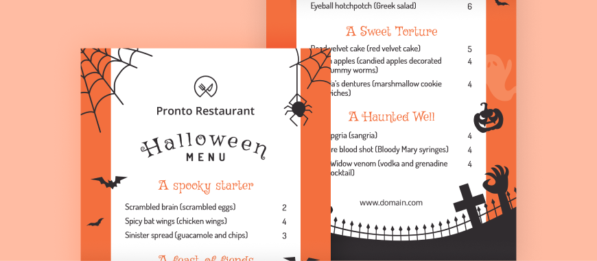 halloween menu