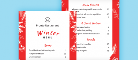 winter menu template
