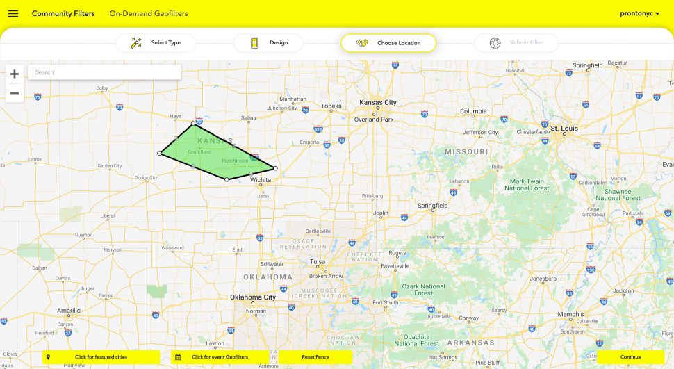 set map for geofilter