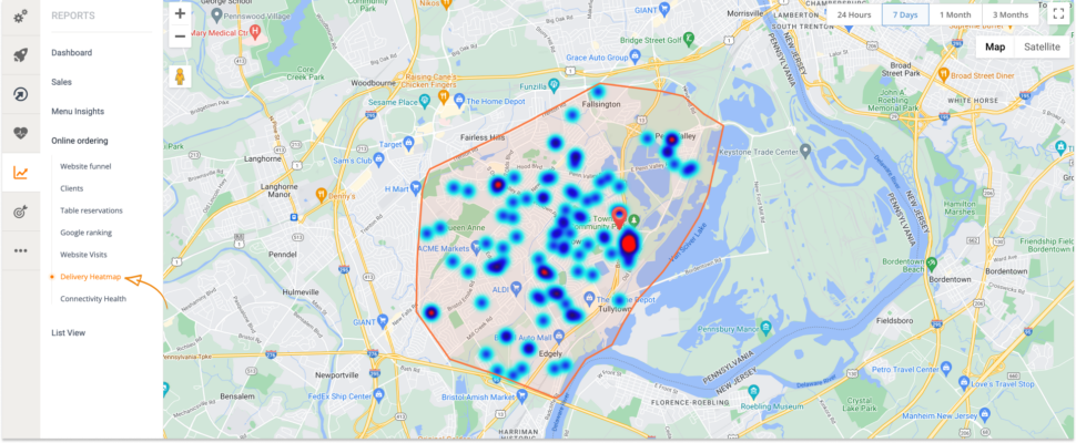restaurant delivery heatmaps