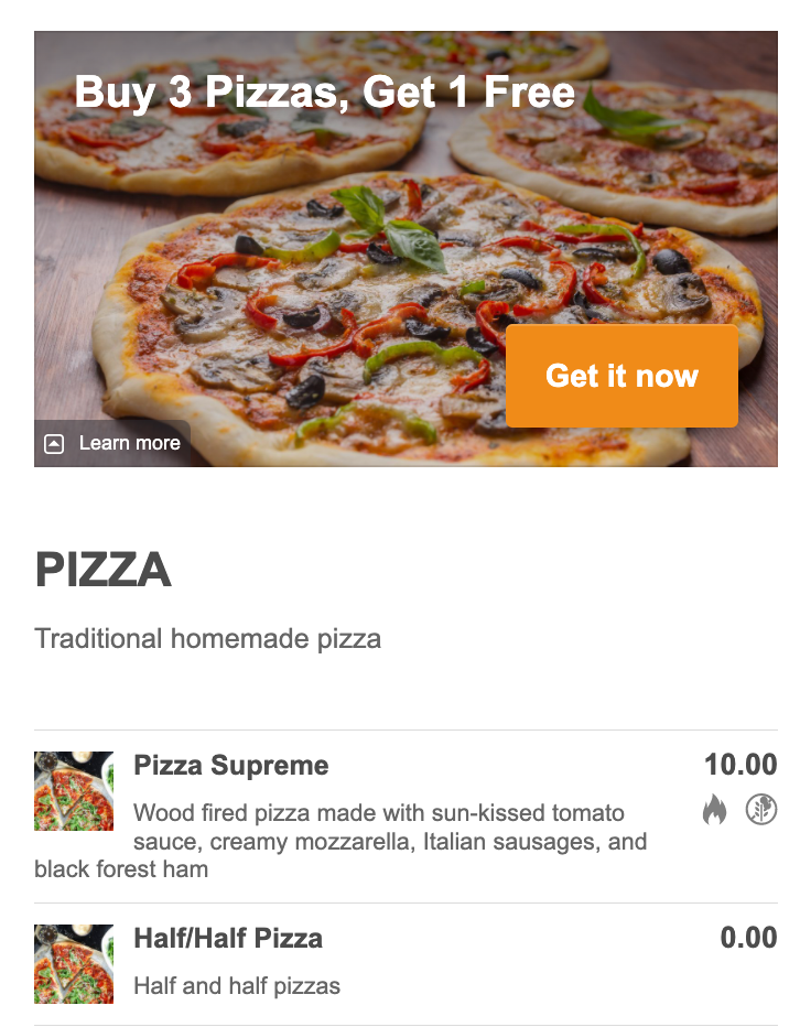 pizza promotion ideas: buy 3 get 1 for free