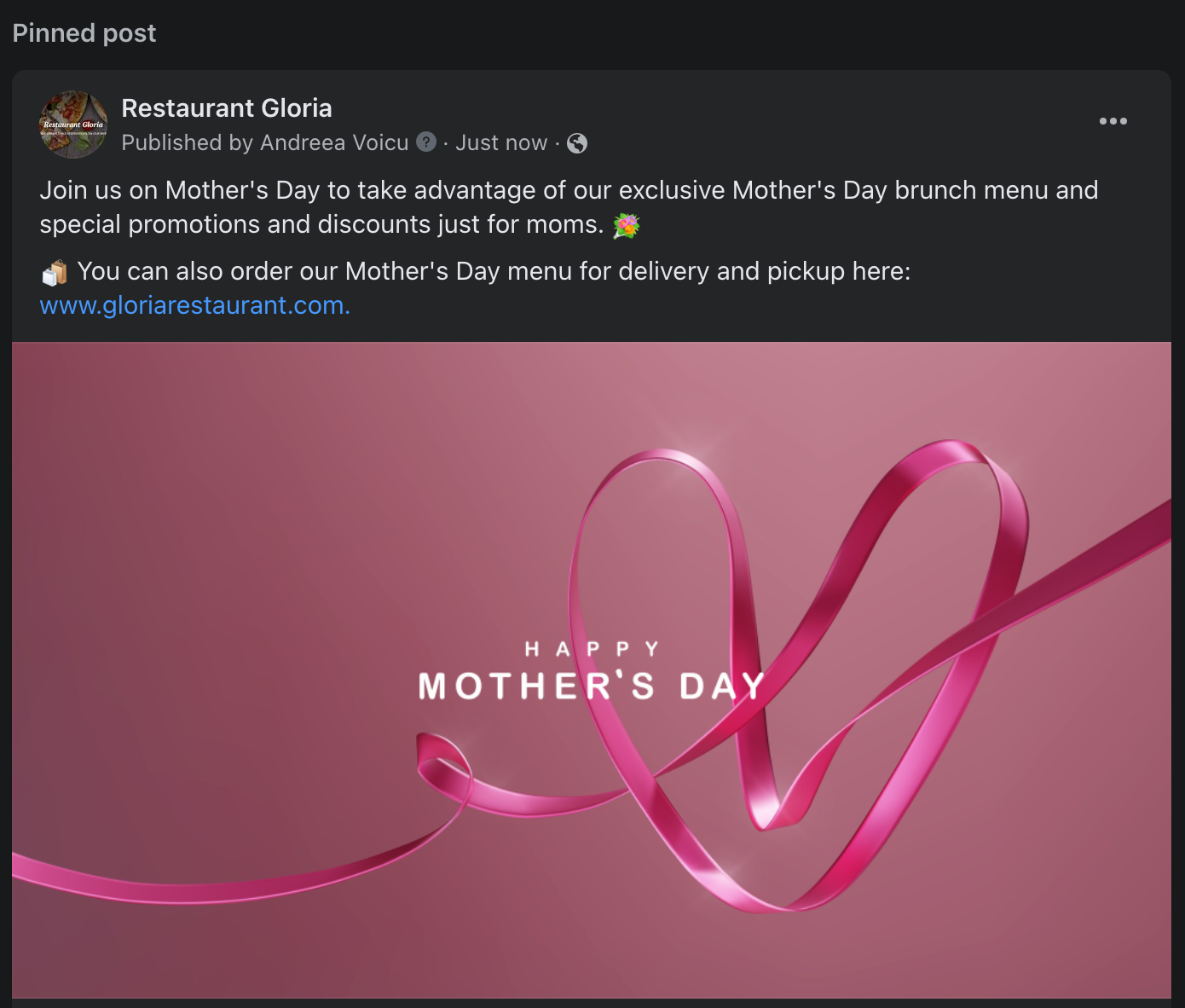 mother's day restaurant ideas - facebook post