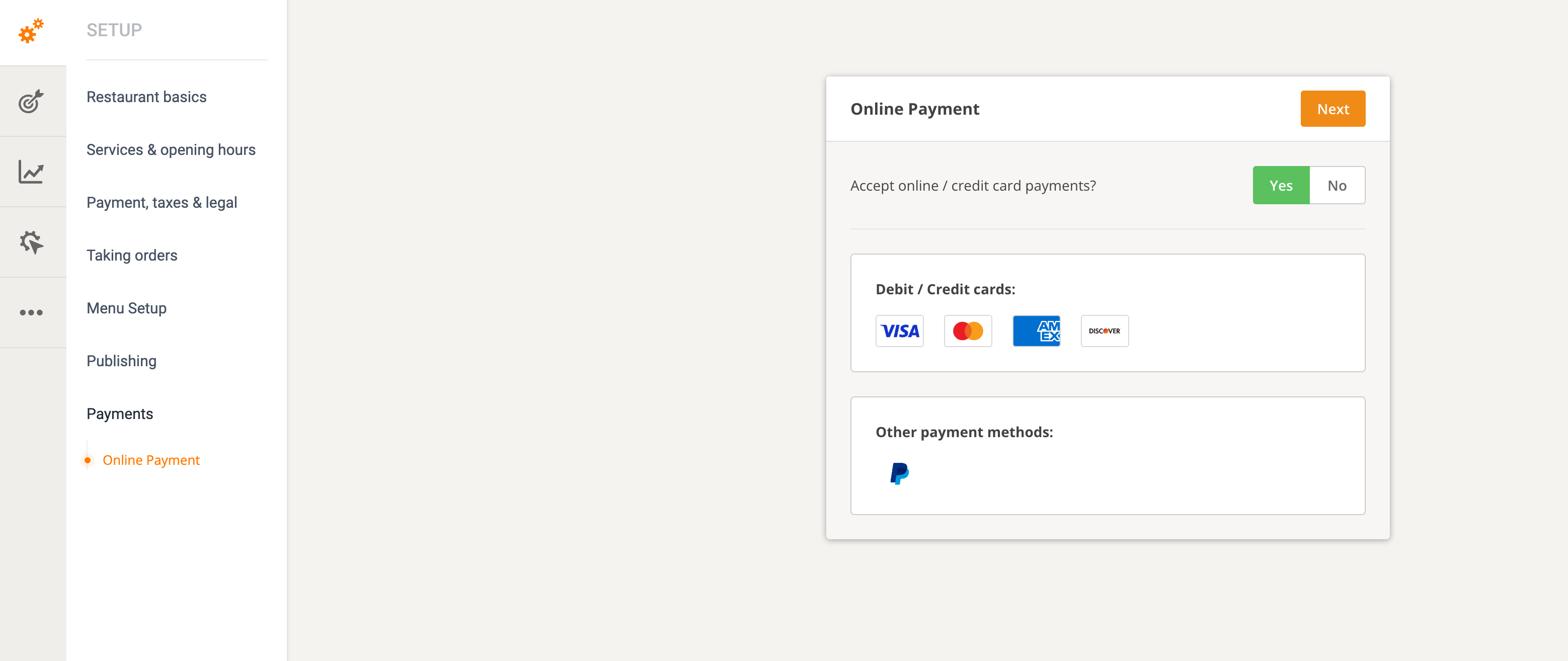 online payments for restaurants