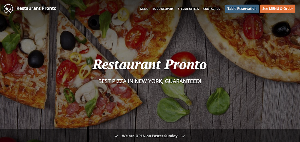 easter restaurant ideas: announce you are open on your website