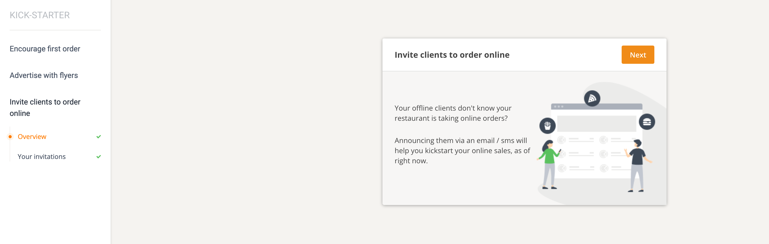 how to plan a restaurant grand opening: invite customers to order online