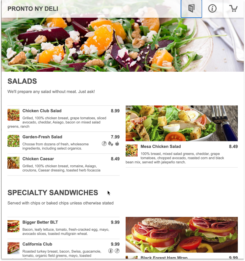 deli menu example