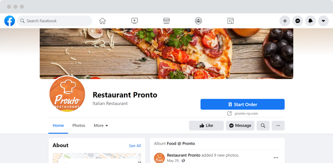 free marketing ideas for restaurants: enable facebook ordering