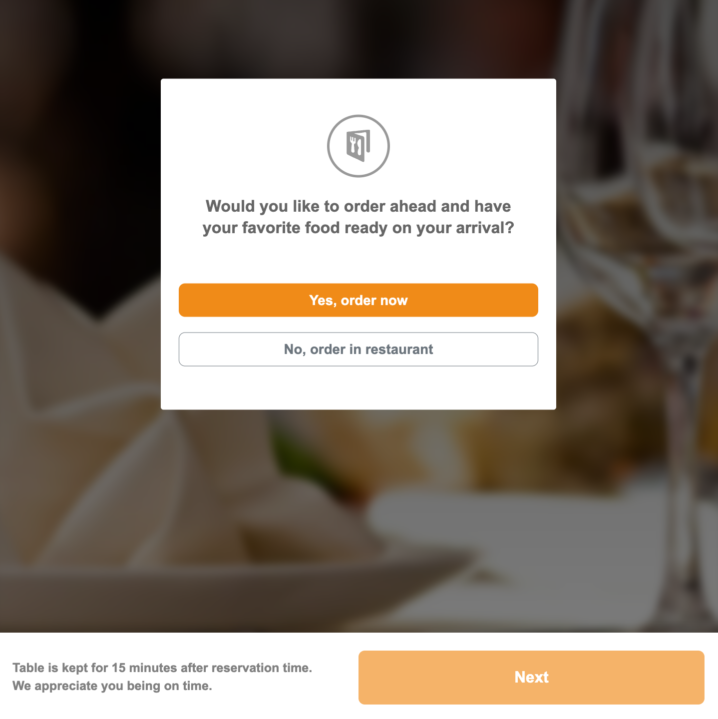 how to manage customer waiting time in restaurants: enable food pre-orders for table reservations